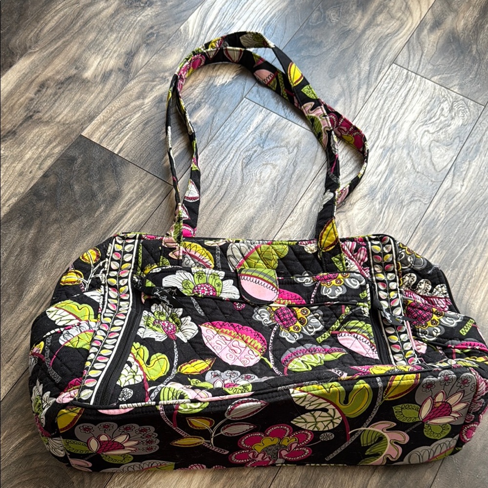 Vera Bradley Black and Pink Baby Bag with Floral Design - Picture 2 of 7